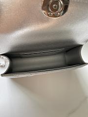 Chanel Flap Chain Bag Silver With Handle 18x10x4.5cm - 4