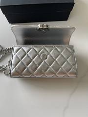 Chanel Flap Chain Bag Silver With Handle 18x10x4.5cm - 2