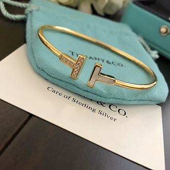 Tiffany & Co Wire Bracelet Yellow Gold Diamond