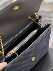 YSL Loulou Medium Chain Bag Suede Grey Gold 32x22x11cm - 3