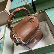 Gucci Mini Bamboo Shoulder Bag Brown 15.5x13.5x4cm - 5