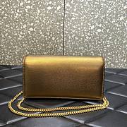 Valentino Garavani Small Leather Chain Wallet Gold 20x5.5x10cm - 4