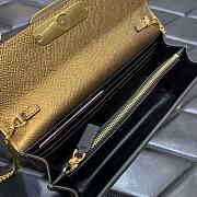 Valentino Garavani Small Leather Chain Wallet Gold 20x5.5x10cm - 2