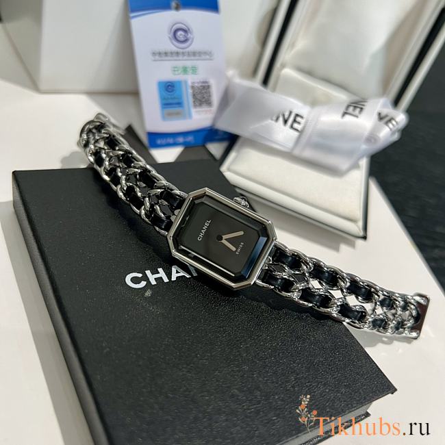 Chanel Premiere Rock Quartz Plated Metal Watch Silver Black 26mm - 1