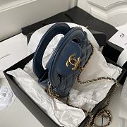 Chanel Nano Kelly Bag Blue 12.5x8x4cm - 6