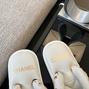 Chanel 23P White Pool Thong Logo Mule Slide Flat - 2