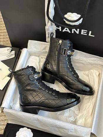 Chanel Black Leather Adventure Boots