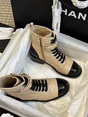 Chanel Beige Leather Adventure Boots - 3