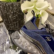 Chanel Quilted Navy Blue Sport Trail Sneakers Runners Trainers - 2