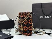 Chanel 22 Mini Bag Macrame Light Brown Burgundy Black 20x19x6cm - 5