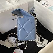 Chanel Mini Box Bag Shiny Calfskin Gold Blue 10.5x17x8cm - 5