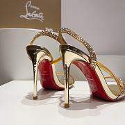 Christian Louboutin Gold Rosalie Strass 100 heel Sandals - 5