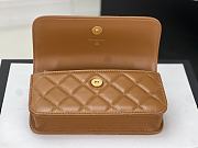 Chanel Mini Flap Bag Top Handle Brown 17x3.9x6.8cm - 6