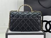 Chanel Small Flap Bag Top Handle Black 22x21x6.5cm - 4