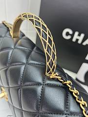 Chanel Small Flap Bag Top Handle Black 22x21x6.5cm - 2