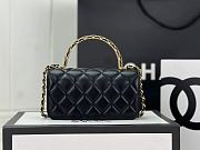 Chanel Mini Flap Bag Top Handle Black 17x3.9x6.8cm - 4