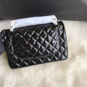 Chanel Jumbo Flap Bag Black Patent Silver 30cm - 3