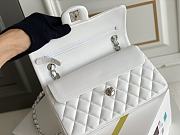 Chanel Flap Bag White Lambskin Silver 23cm - 6