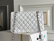 Chanel Flap Bag White Lambskin Silver 23cm - 4