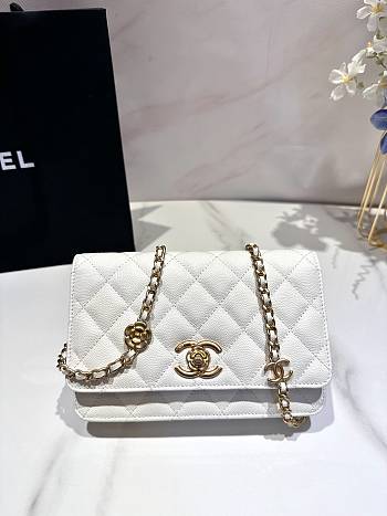 Chanel 23k WOC White Caviar 19x12cm