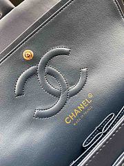 Chanel Medium Flap Bag Navy Blue Lambskin Gold 25cm - 6