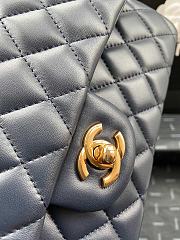 Chanel Medium Flap Bag Navy Blue Lambskin Gold 25cm - 4