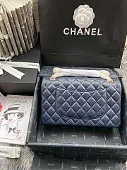 Chanel Medium Flap Bag Navy Blue Lambskin Gold 25cm - 5