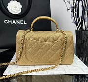 Chanel Top Handle Gold Caviar 20x12x6cm - 4