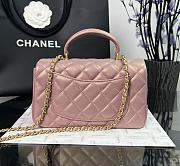 Chanel Top Handle Mini Rectangle Flap in Pink Lambskin 20x14x7cm - 5