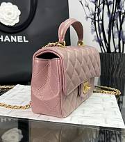 Chanel Top Handle Mini Rectangle Flap in Pink Lambskin 20x14x7cm - 2