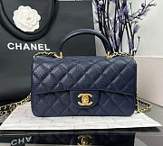 Chanel Top Handle Caviar Nany Blue Gold 20x14x7cm - 1