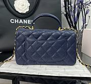 Chanel Top Handle Caviar Nany Blue Gold 20x14x7cm - 4