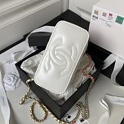 Chanel Vanity Case Top Handle White Pink 17x9.5x8cm - 6