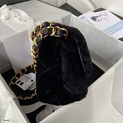 Chanel Flap Bag Top Handle Shearling Black 18x23x9cm - 6