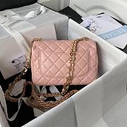 Chanel Small Flap Bag Gold Pink 20.5x17x6.5cm - 6