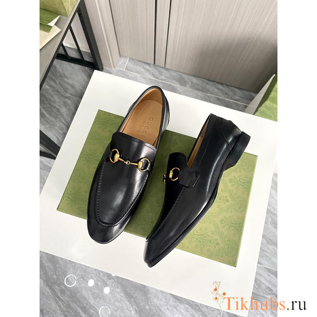 Gucci Jordaan Leather Horsebit Loafters Black - 1