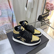 Chanel Gold Black Hight Sneaker - 1