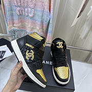 Chanel Gold Black Hight Sneaker - 4