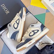 Dior B57 Mid-Top Sneaker Navy Blue and Cream - 3