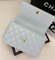 Chanel Small Flap Bag Top Handle Blue 22x21x6.5cm - 2