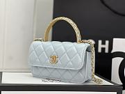 Chanel Mini Flap Bag Top Handle Blue 17x3.9x6.8cm - 4