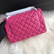 Chanel Bag Jumbo Double Flap Quilted Hot Pink Fuchsia Silver 30cm - 4