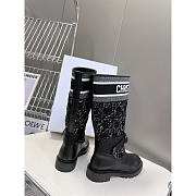 Dior D-Major Boot Calfskin With Cannage Tweed Black - 4