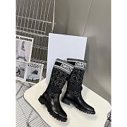 Dior D-Major Boot Calfskin With Cannage Tweed Black - 3