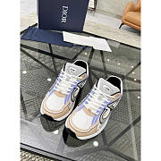 Dior B30 Sneakers Cream Mesh And Beige Blue And Gray Technical Fabric - 2