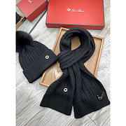 Loro piana Wool Pom And Scarf Black - 1