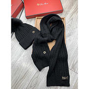 Loro piana Wool Pom And Scarf Black - 3