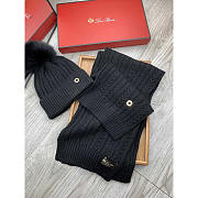 Loro piana Wool Pom And Scarf Black - 2