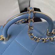 Chanel Small Box Bag Shiny Calfskin Gold Blue 13.5x19x8cm - 6