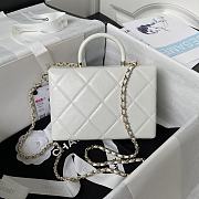 Chanel Small Box Bag Shiny Calfskin Gold White 13.5x19x8cm - 4